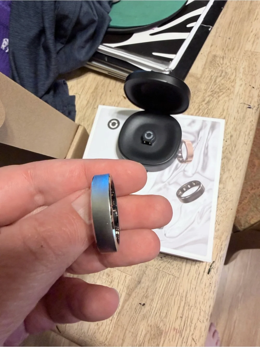 RingConn Gen 3 Brushed silver Smart Ring with Charging Case
